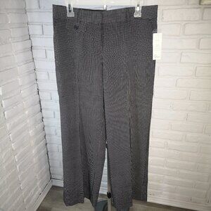 NWT Cleo Petites Ladies Size 10P Black & White Checkered Hannah Wide Leg Pants